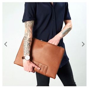 Leather laptop sleeve